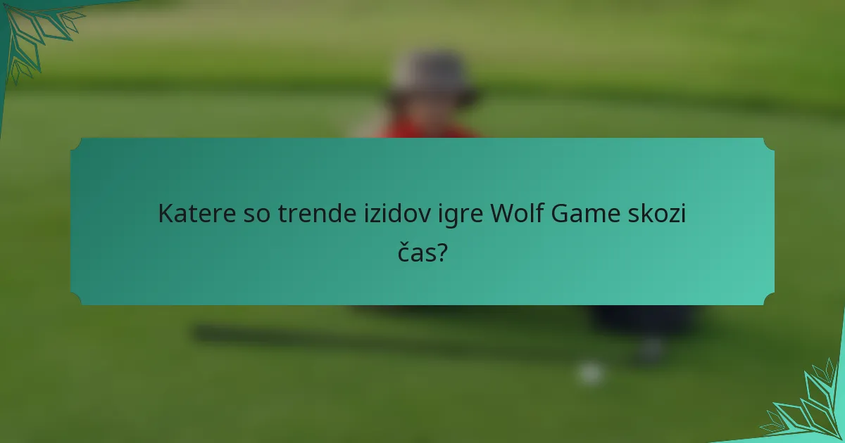 Katere so trende izidov igre Wolf Game skozi čas?